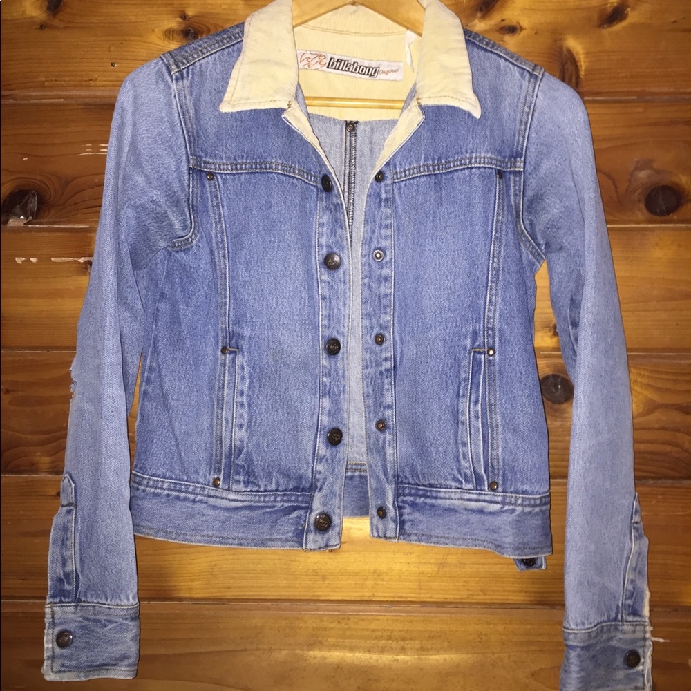 ✨HP✨Vintage Billabong denim & tan corduroy jacket - Picture 1 of 3